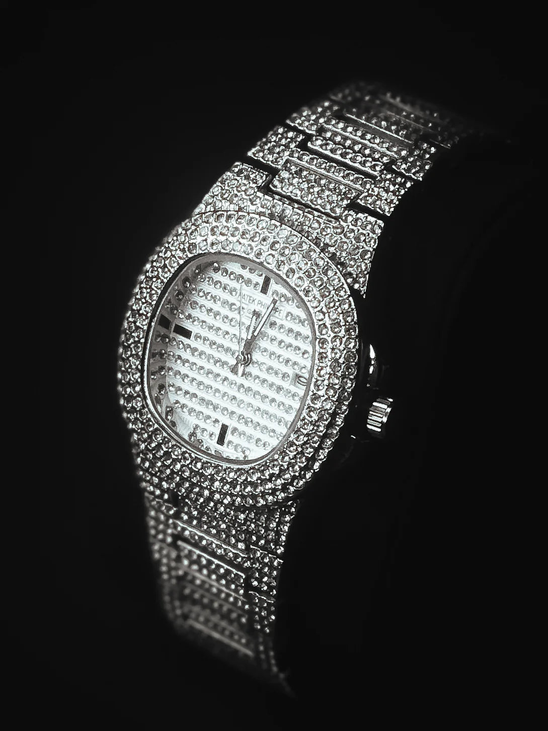 Silver Iced Out Patek Philippe Irtaza Rasool Store