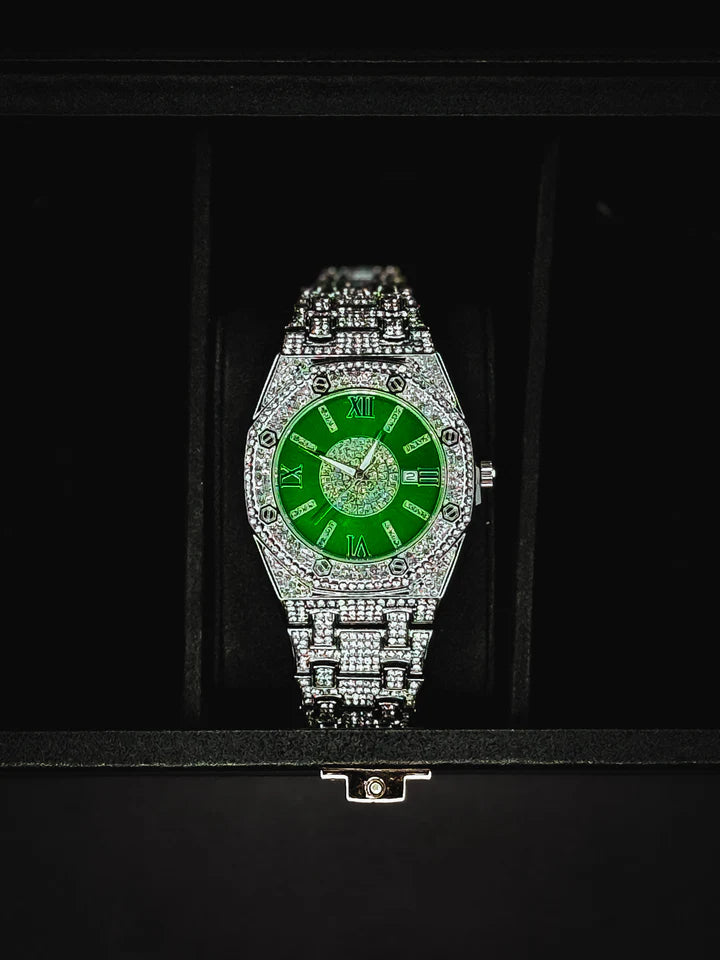 "Iced Out AP Green Dial | Custom Diamond Royal Oak Watch" Irtaza Rasool Store