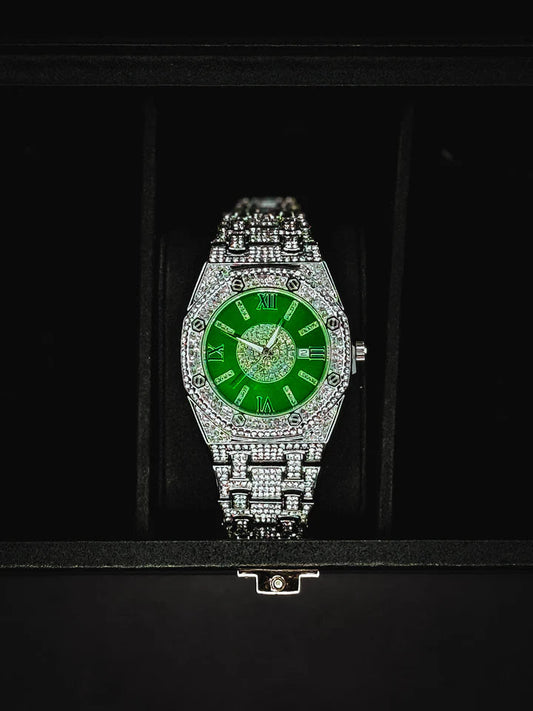 "Iced Out AP Green Dial | Custom Diamond Royal Oak Watch" Irtaza Rasool Store