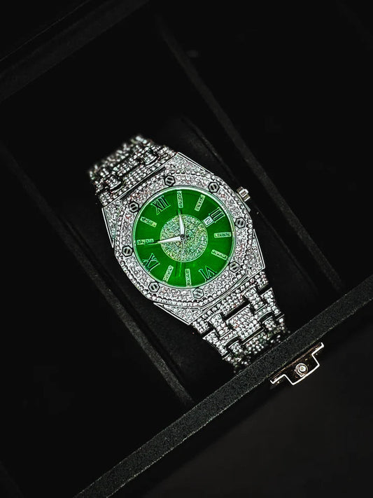 "Iced Out AP Green Dial | Custom Diamond Royal Oak Watch" Irtaza Rasool Store