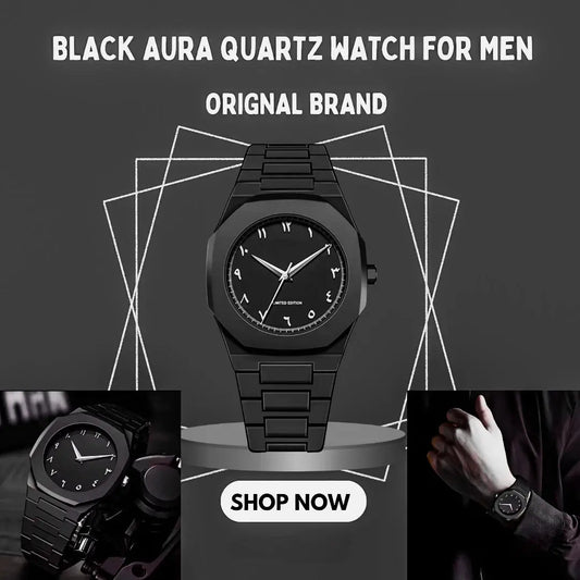 Men Black Aura Arabic Watch Irtaza Rasool Store